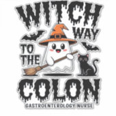 Endo Nurse Halloween Gastrointestinal Nurse Ghost Aufkleber (Vorderseite)