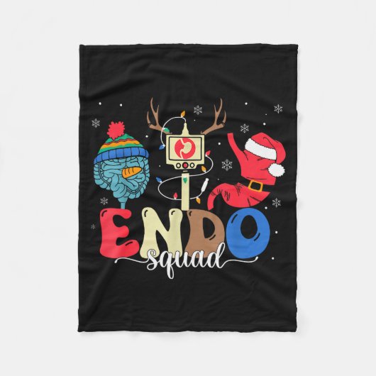 Endo Squad Nurse Stomach Santa Hat Endoscopy Tech Fleecedecke (Vorderseite)