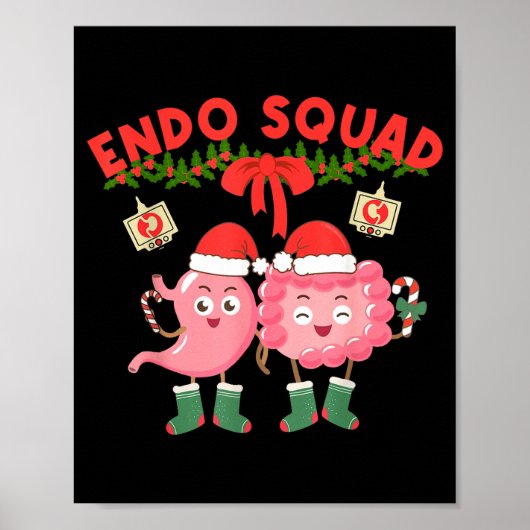 Endo Squad Nurse Stomach Santa Hat Endoscopy Tech  Poster (Vorne)