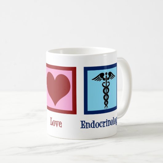Endocrinologie der Liebe des Friedens Kaffeetasse (VorderseiteRechts)