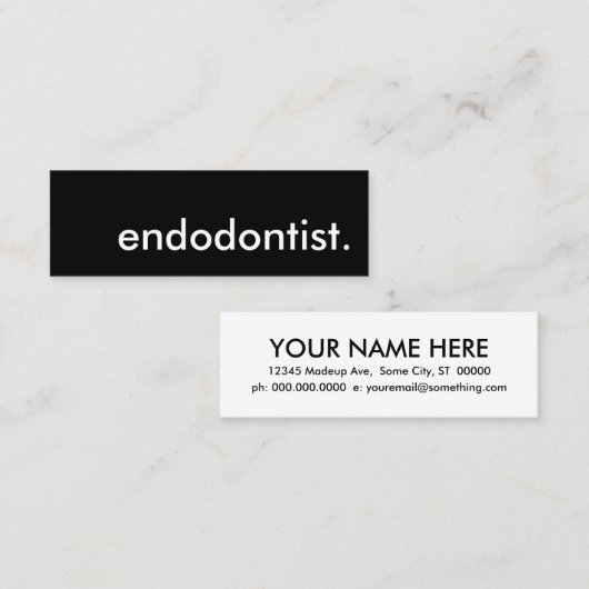 Endodontist. Mini Visitenkarte (Vorne/Hinten)