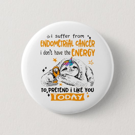 Endometrial Cancer Awareness Month Ribbon Geschenk Button (Vorderseite)