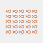 Endometrial Cancer Awareness Ribbon Fleece Blanket (Vorderseite (Horizontal))