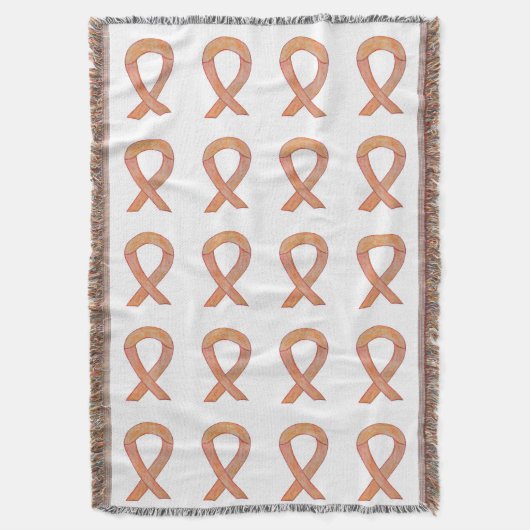 Endometrial Cancer Awareness Ribbon Throw Blanket Decke (Vorderseite Vertikal)