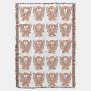 Endometrial Cancer Awareness Ribbon Throw Blankets Decke
