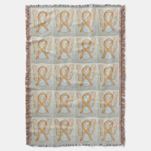 Endometrial Cancer Awareness Ribbon Throw Blankets Decke (Vorderseite Vertikal)