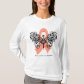 Endometrial Krebs-Stammes- Schmetterlings-Band T-Shirt (Vorderseite)