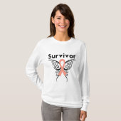 Endometrial Krebs-Überlebend-Stammes- T-Shirt (Vorne ganz)