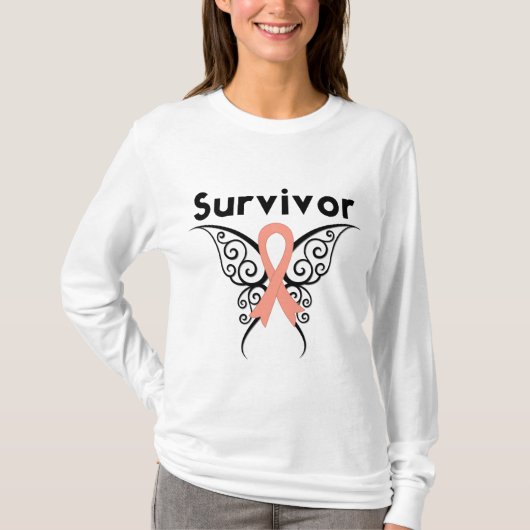 Endometrial Krebs-Überlebend-Stammes- T-Shirt (Vorderseite)