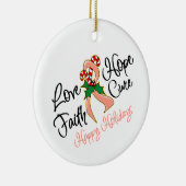 Endometriale Liebe Krebs Hoffnung Feiertage Keramikornament (Rechts)