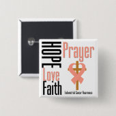 Endometrialer Krebs Hoffnung Liebe Glaubensgebet K Button (Vorne & Hinten)