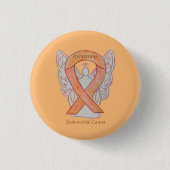 Endometrialer Krebs Peach Awareness Ribbon Buttone Button (Vorderseite)