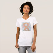 Endometrialer Krebs Peach Awareness Ribbon Shirt (Vorne ganz)