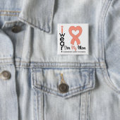 Endometrialer Krebs Peach Herz Ribbon MAMA Button (Beispiel)