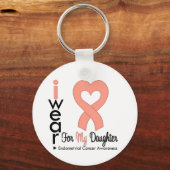 Endometrialer Krebs Peach Ribbon DAUGHTER Schlüsselanhänger (Vorderseite)