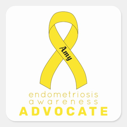 Endometriose Advocate Quadratischer Aufkleber (Vorderseite)