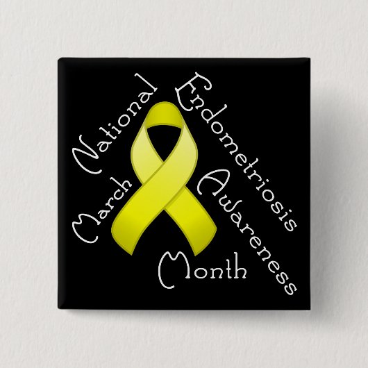 Endometriose Awareness Montag Square Dark Button (Vorderseite)