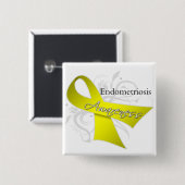 Endometriose Awareness Ribbon Button (Vorne & Hinten)