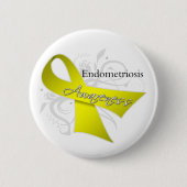Endometriose Awareness Ribbon Button (Vorderseite)