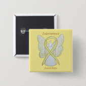 Endometriose Awareness Ribbon Custom Angel Button (Vorne & Hinten)