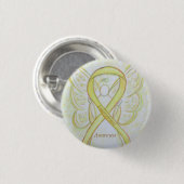 Endometriose Awareness Ribbon Custom Angel Button (Vorne & Hinten)