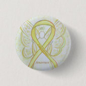 Endometriose Awareness Ribbon Custom Angel Button (Vorderseite)