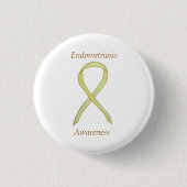Endometriose Awareness Ribbon Custom Button (Vorderseite)