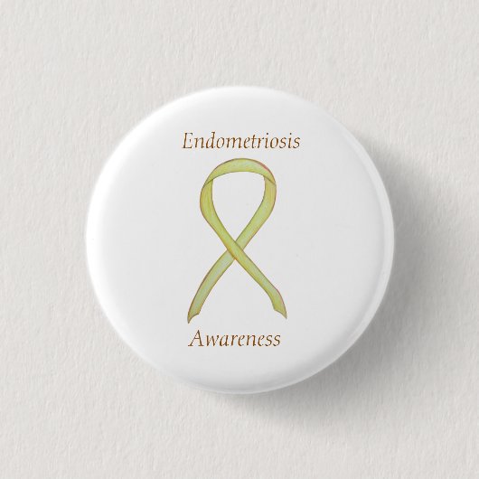Endometriose Awareness Ribbon Custom Button (Vorderseite)