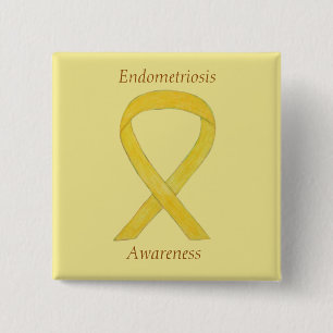 Endometriose Awareness Ribbon Custom Button