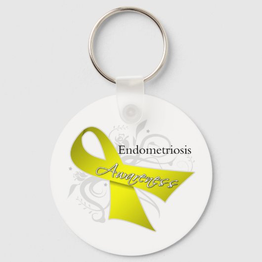 Endometriose Awareness Ribbon Schlüsselanhänger (Vorderseite)