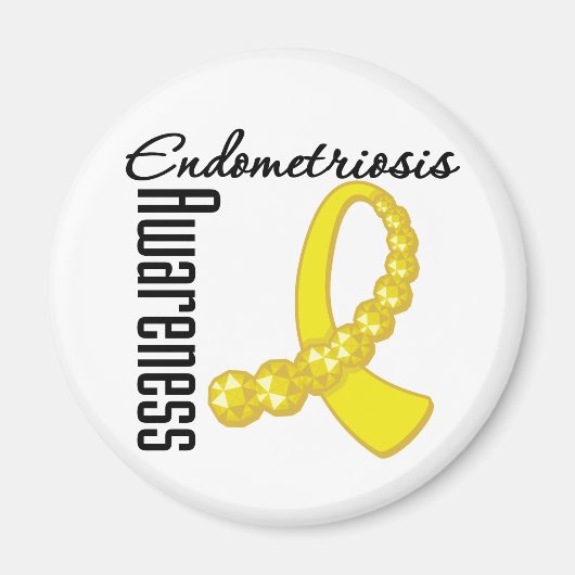 Endometriose-Bewusstsein Gemstone Ribbon Magnet (Vorne)