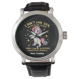 Endometriose-Bewusstsein Starker Einhorn-Krieger Armbanduhr