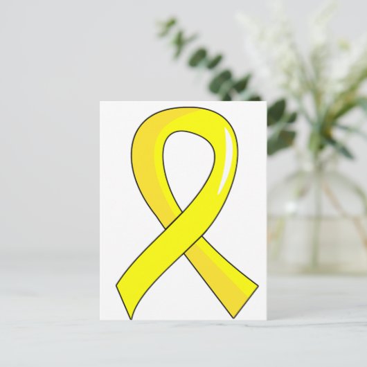 Endometriose Gelbe Schleife 3 Postkarte (Stehend Vorderseite)