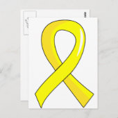 Endometriose Gelbe Schleife 3 Postkarte (Vorne/Hinten)