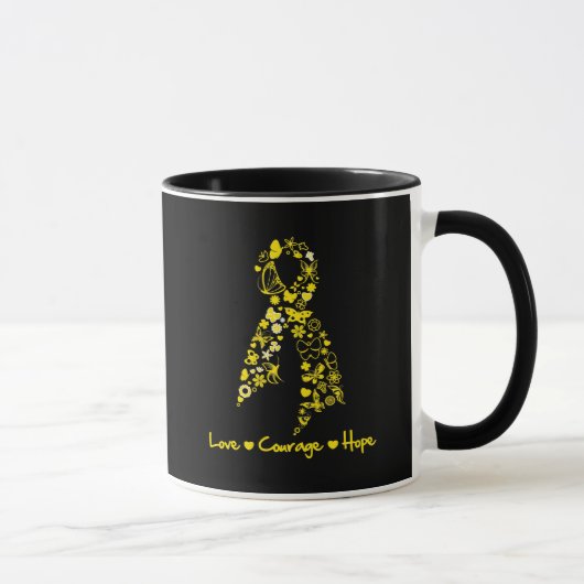 Endometriose Liebe Mut Hoffnung Schmetterlinge Tasse (Rechts)