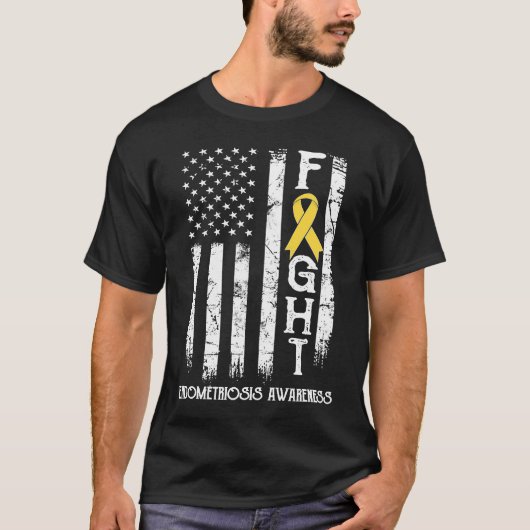 Endometriose-Warrior US-Flagge T-Shirt (Vorderseite)
