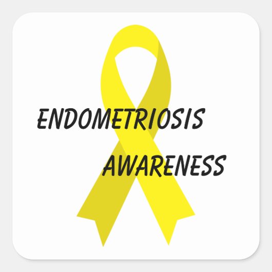 Endometriose Yellow Awareness Ribbon von Janz Quadratischer Aufkleber (Vorderseite)
