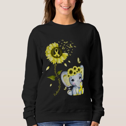 Endometriosis Awareness Yellow Hippie Sunflower El Sweatshirt (Vorderseite)