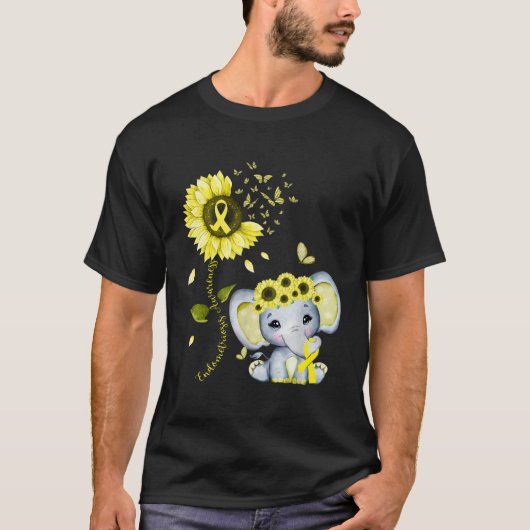 Endometriosis Awareness Yellow Hippie Sunflower El T-Shirt (Vorderseite)