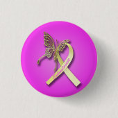 Endometriosis-Band mit Goldschmetterling Button (Vorderseite)