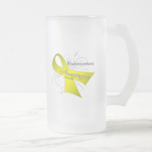 Endometriosis-Bewusstseins-Band Mattglas Bierglas