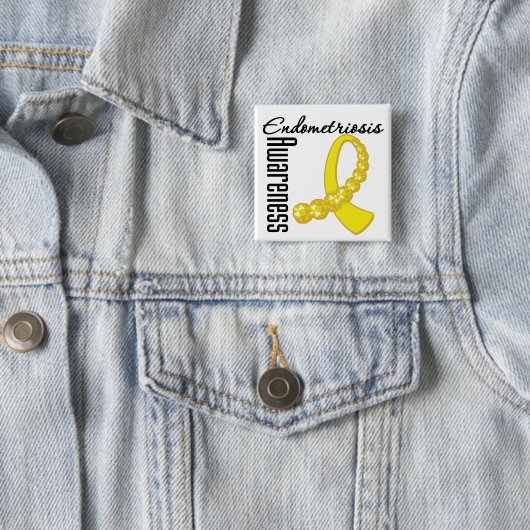 Endometriosis-Bewusstseins-Edelstein-Band Button (Beispiel)