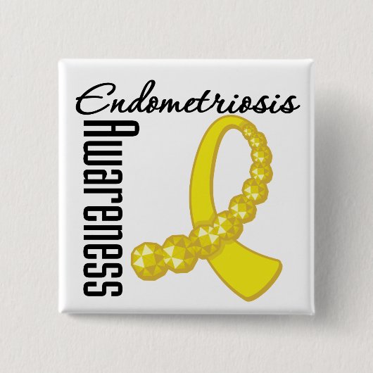 Endometriosis-Bewusstseins-Edelstein-Band Button (Vorderseite)
