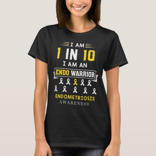 Endometriosis-Bewusstseins-Shirt-Gelb-Band-März T-Shirt (Vorderseite)