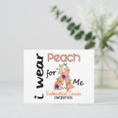 Endometriumkarzinom I trage Pfirsich für mich 43 Postkarte (Stehend Vorderseite)