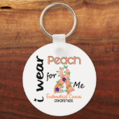 Endometriumkarzinom I trage Pfirsich für mich 43 Schlüsselanhänger (Vorderseite)