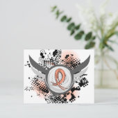 Endometriumkarzinom Peach Ribbon and Wings Postkarte (Stehend Vorderseite)