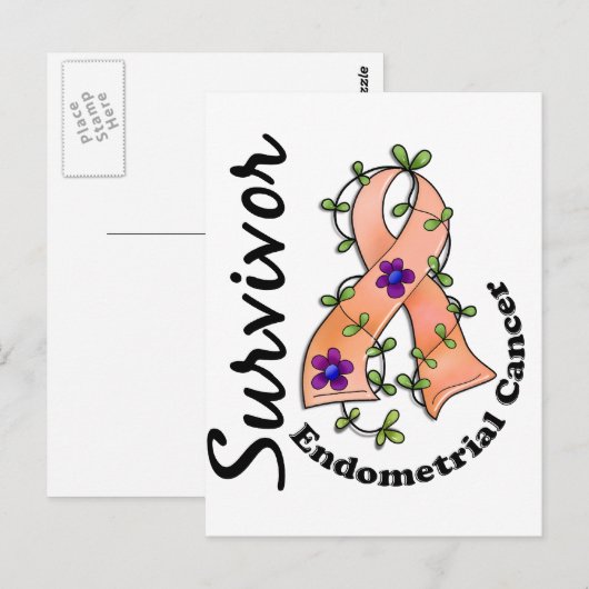 Endometriumkrebsüberlebung 15 postkarte (Vorne/Hinten)
