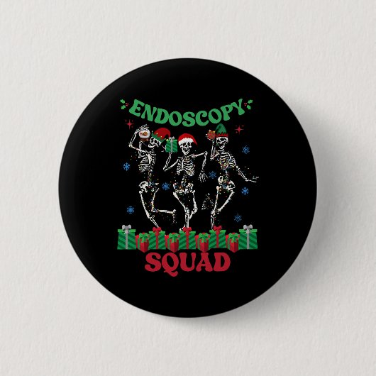 Endoscopy Nurse Squad Christmas Skeleton Dancing G Button (Vorderseite)