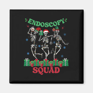 Endoscopy Nurse Squad Christmas Skeleton Dancing G Magnet